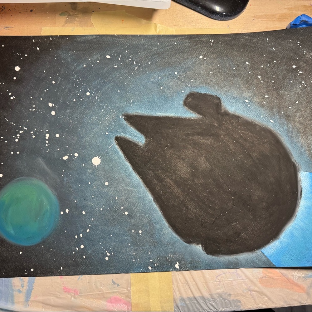 Galaxy Art with Black and Blue Accents